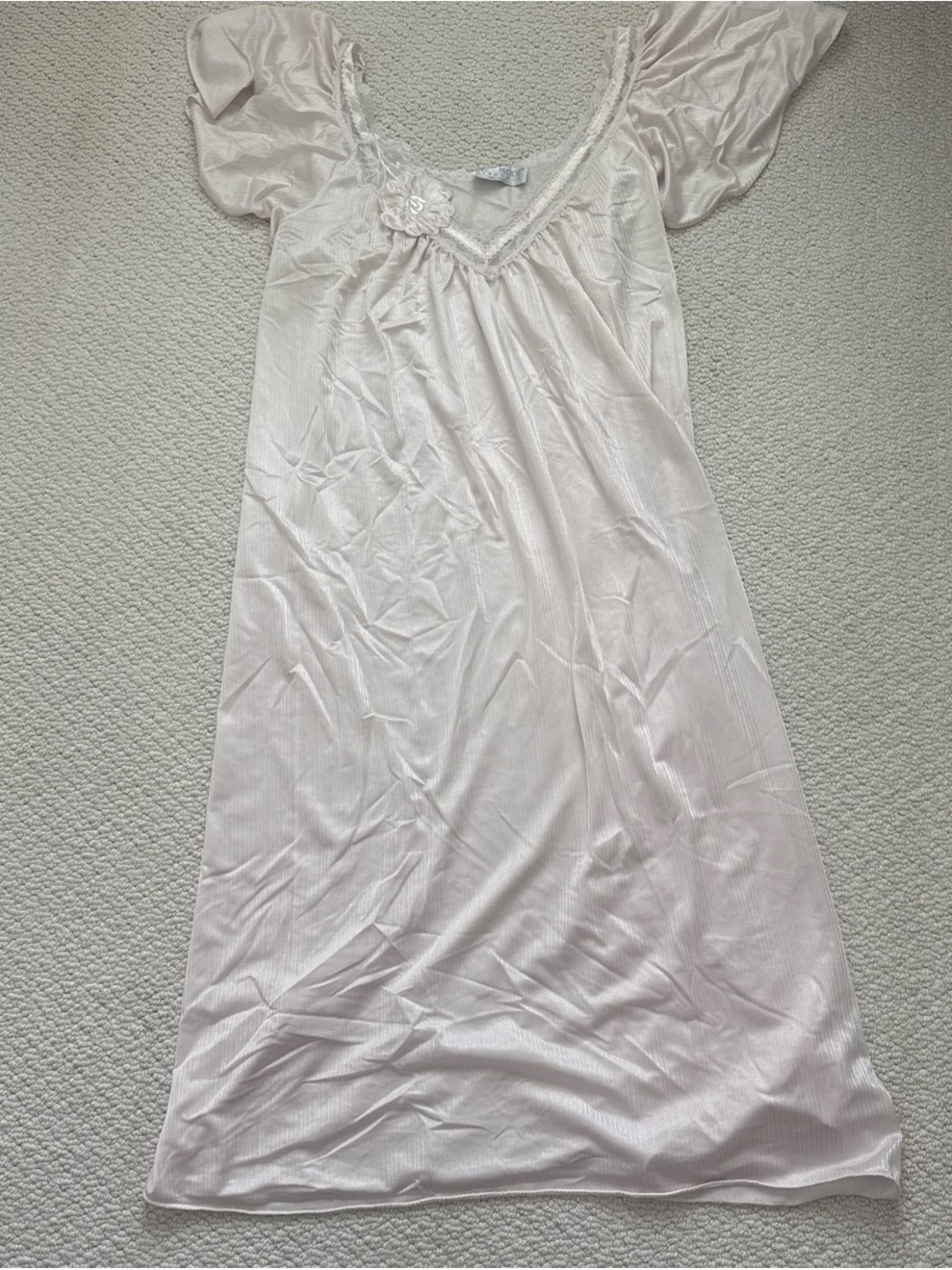 Vintage Val and Mode Women's Soft Lace-Trim Nightgown - blush
